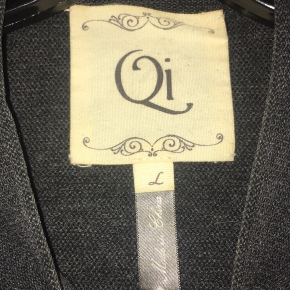 BEAUTIFUL CHARCOAL WOOL BELTED TUNIC SWEATER SZ L - Picture 7 of 8